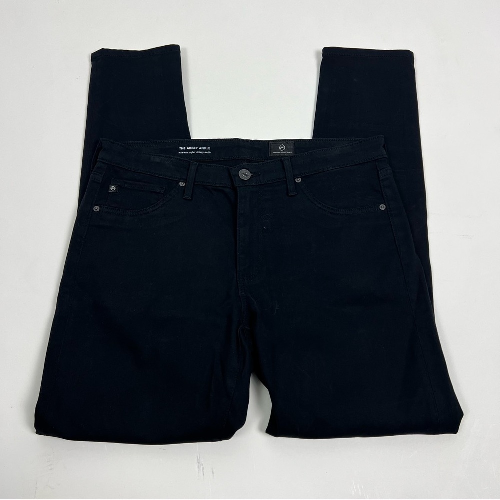 AG Adriano Goldschmied Abbey Ankle Jeans Black Mid Rise Skinny Size 29R